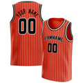 Personalized Orange & Black Pinstripe Basketball Jersey