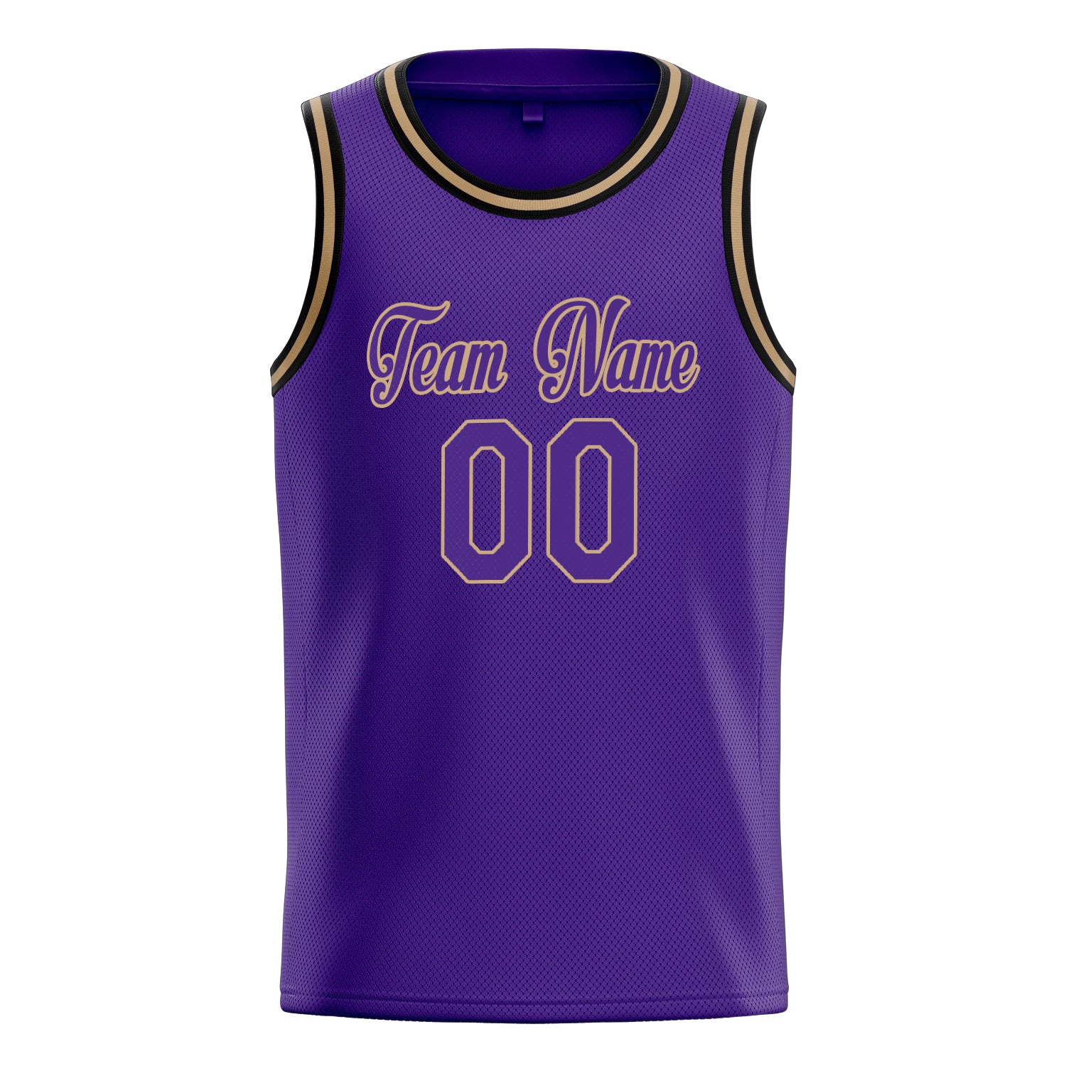 Personalized Purple & Old Gold White Pinstripe Basketball Jersey