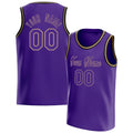 Personalized Purple & Old Gold White Pinstripe Basketball Jersey