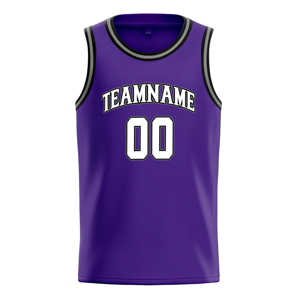 Personalized Purple & White Pinstripe Basketball Jersey