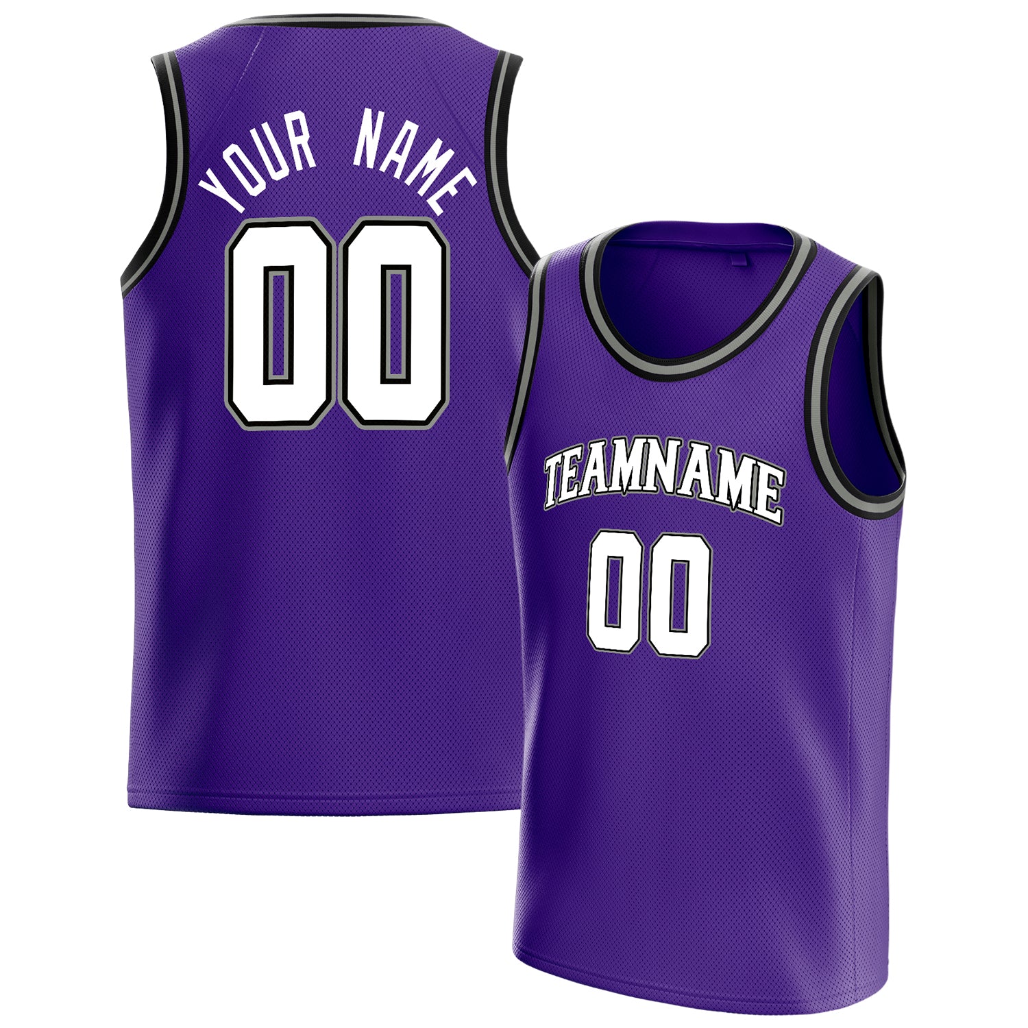 Personalized Purple & White Pinstripe Basketball Jersey