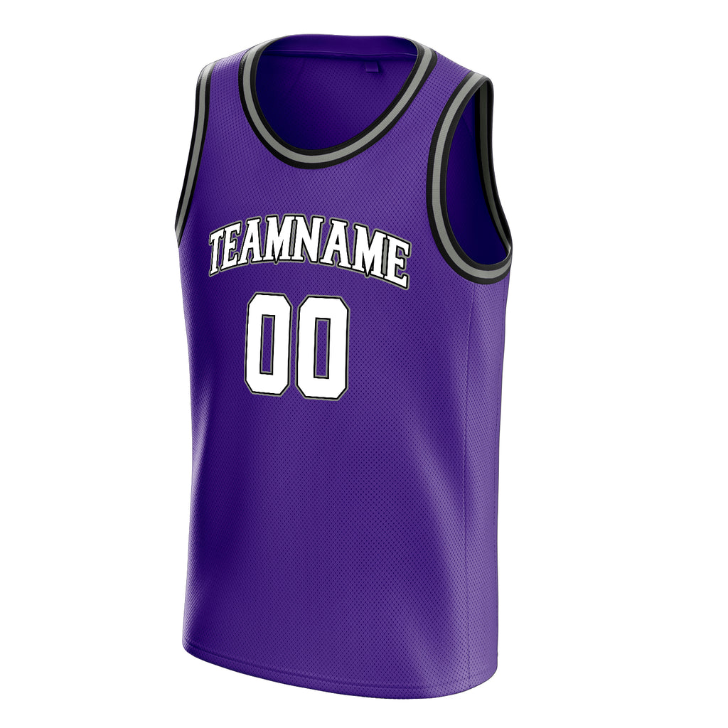 Personalized Purple & White Pinstripe Basketball Jersey