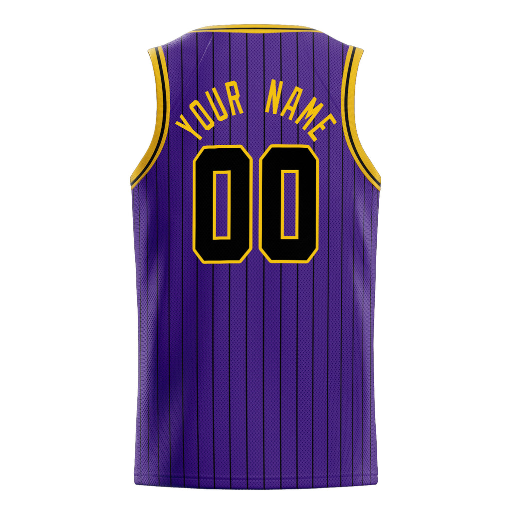 Personalized Purple & Black Pinstripe Basketball Jersey