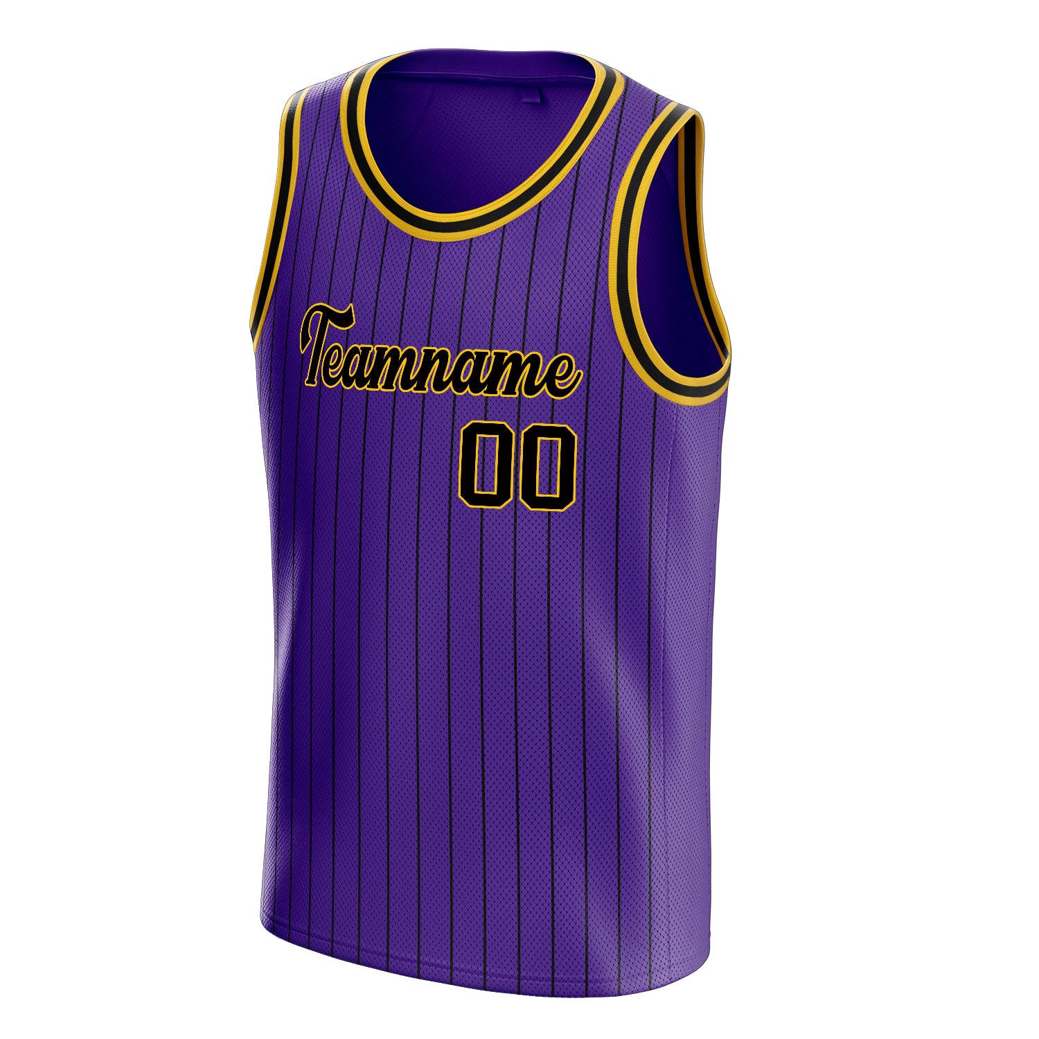 Personalized Purple & Black Pinstripe Basketball Jersey