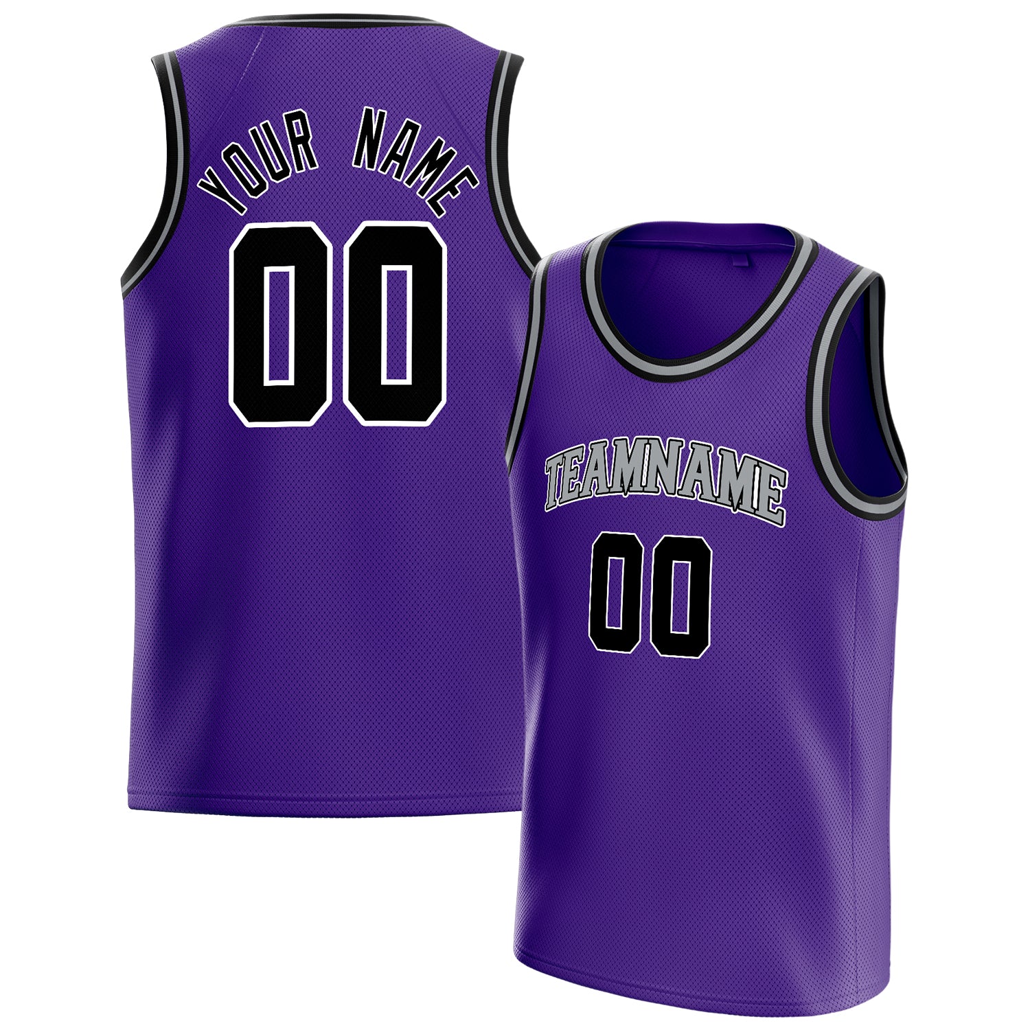 Personalized Purple & Black White Pinstripe Basketball Jersey