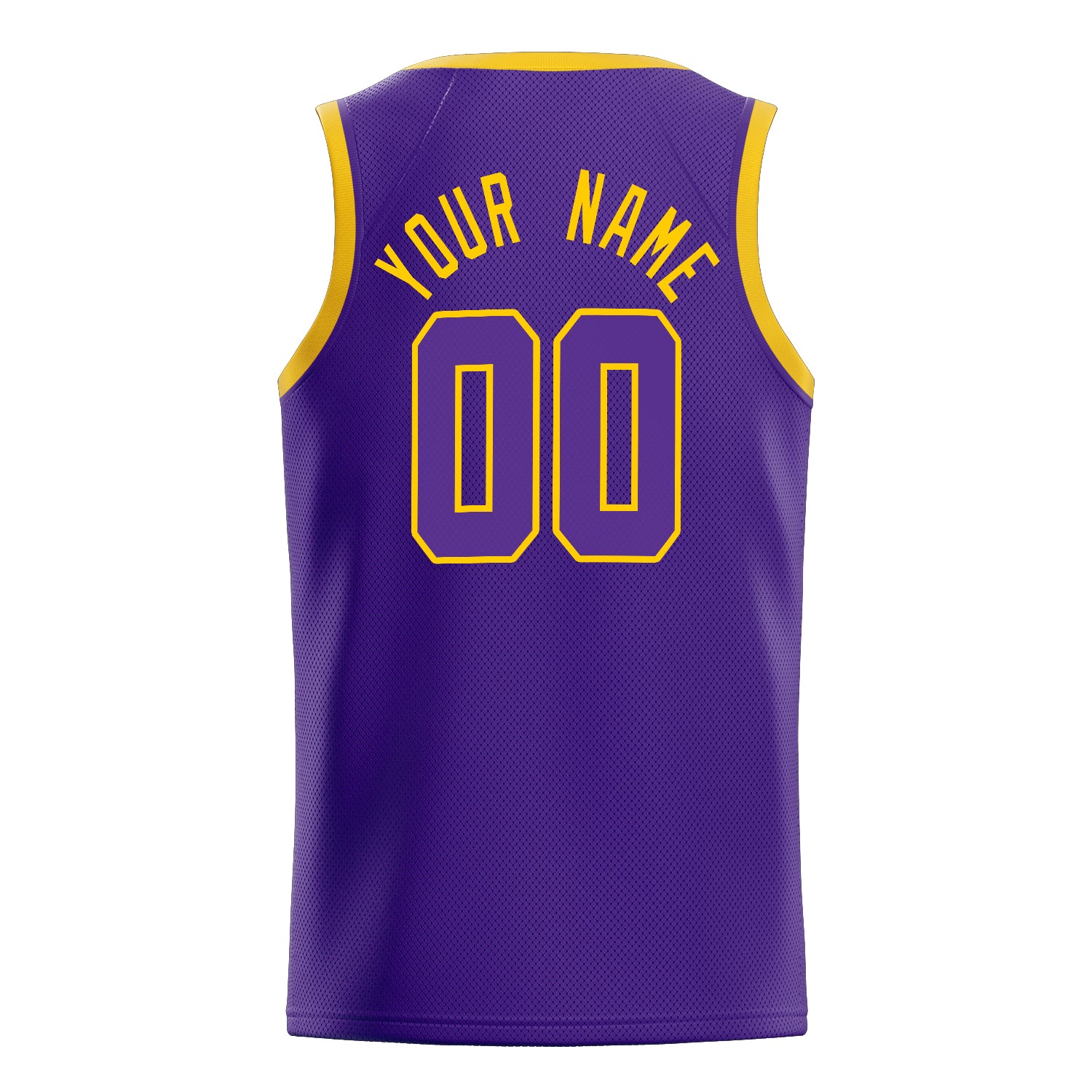 Personalized Purple & Gold White Pinstripe Basketball Jersey