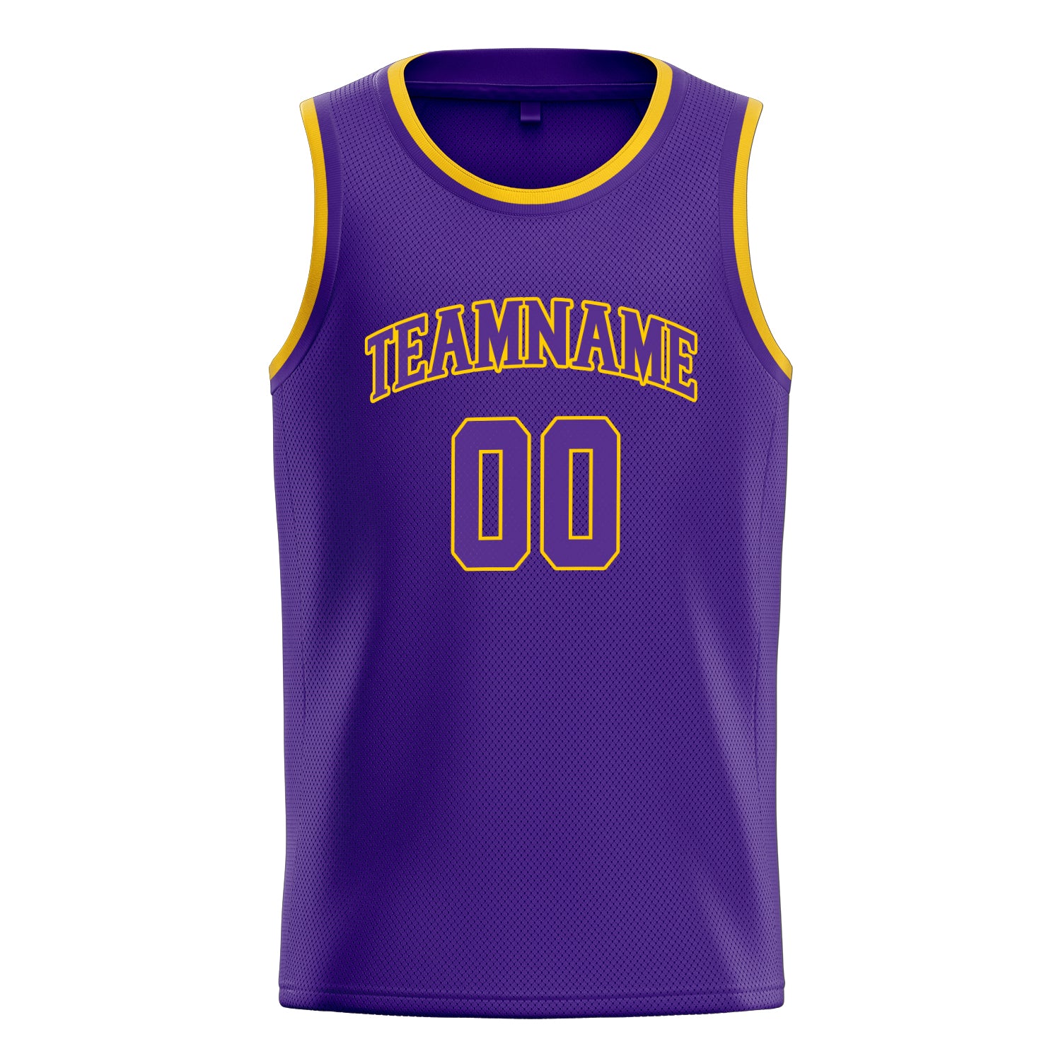 Personalized Purple & Gold White Pinstripe Basketball Jersey