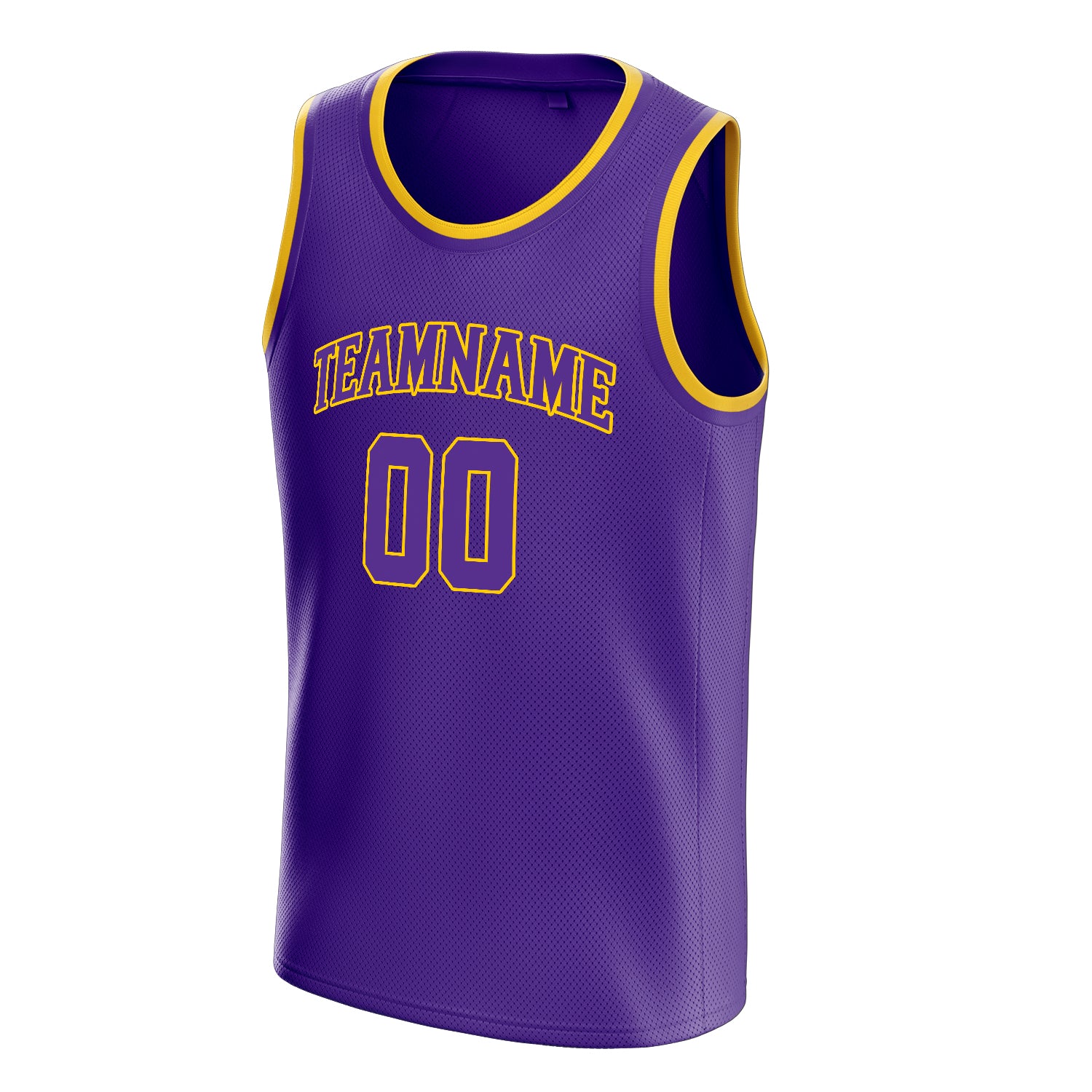 Personalized Purple & Gold White Pinstripe Basketball Jersey