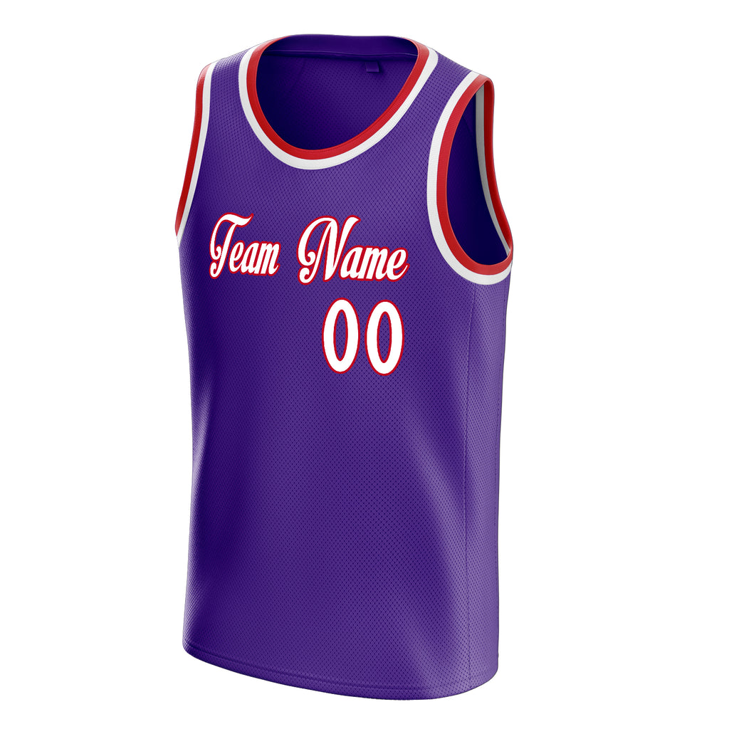 Personalized Purple & White Pinstripe Basketball Jersey