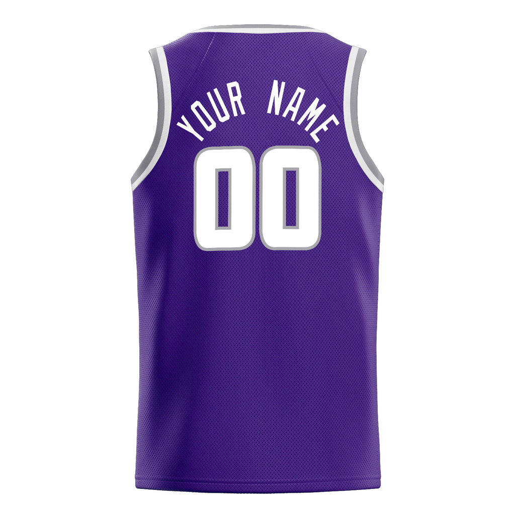 Personalized Purple & White Pinstripe Basketball Jersey