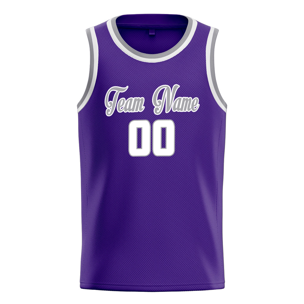 Personalized Purple & White Pinstripe Basketball Jersey