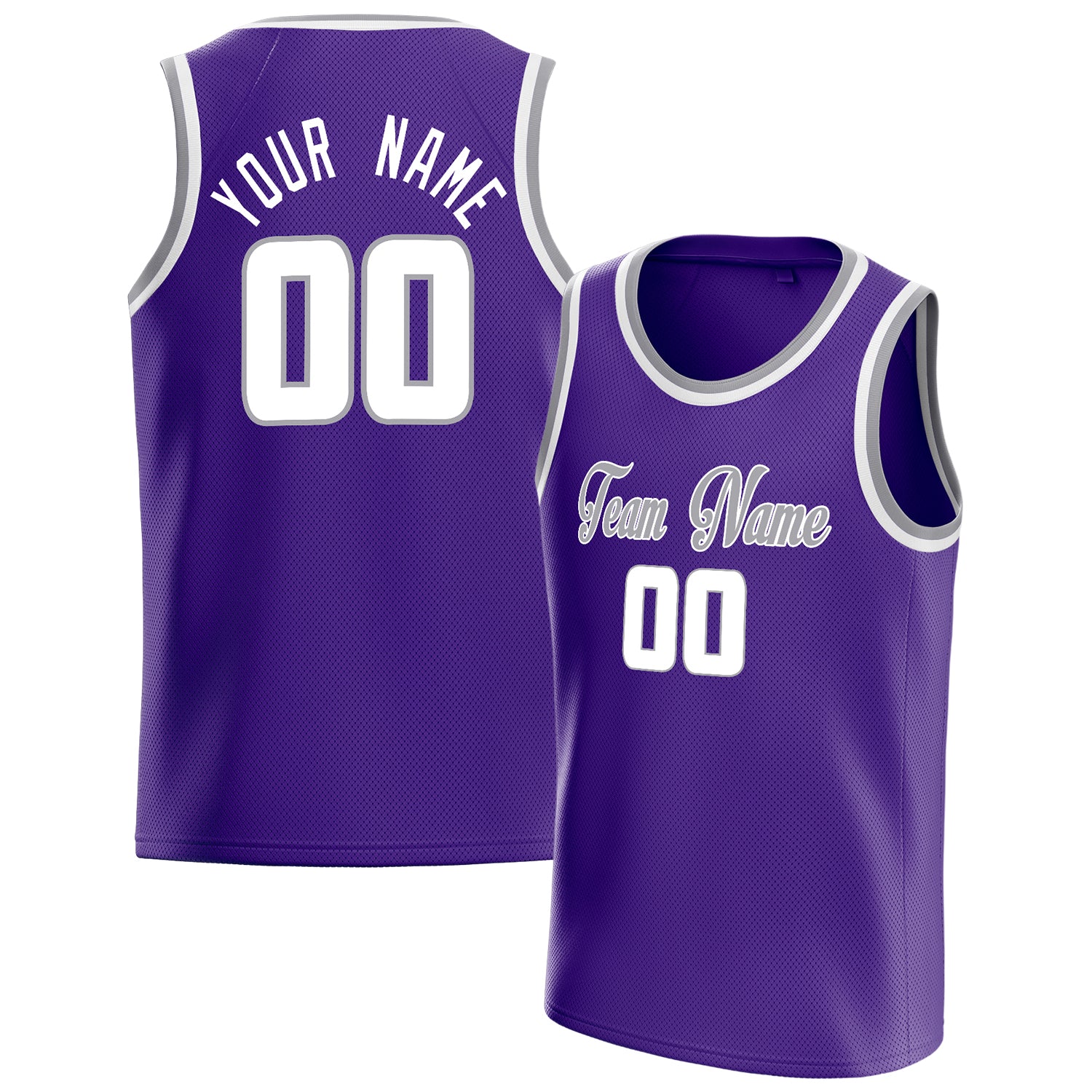 Personalized Purple & White Pinstripe Basketball Jersey