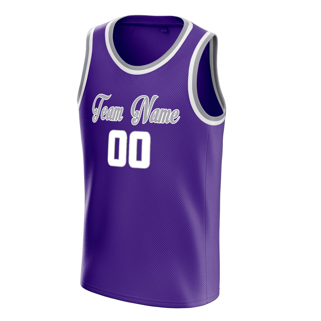 Personalized Purple & White Pinstripe Basketball Jersey