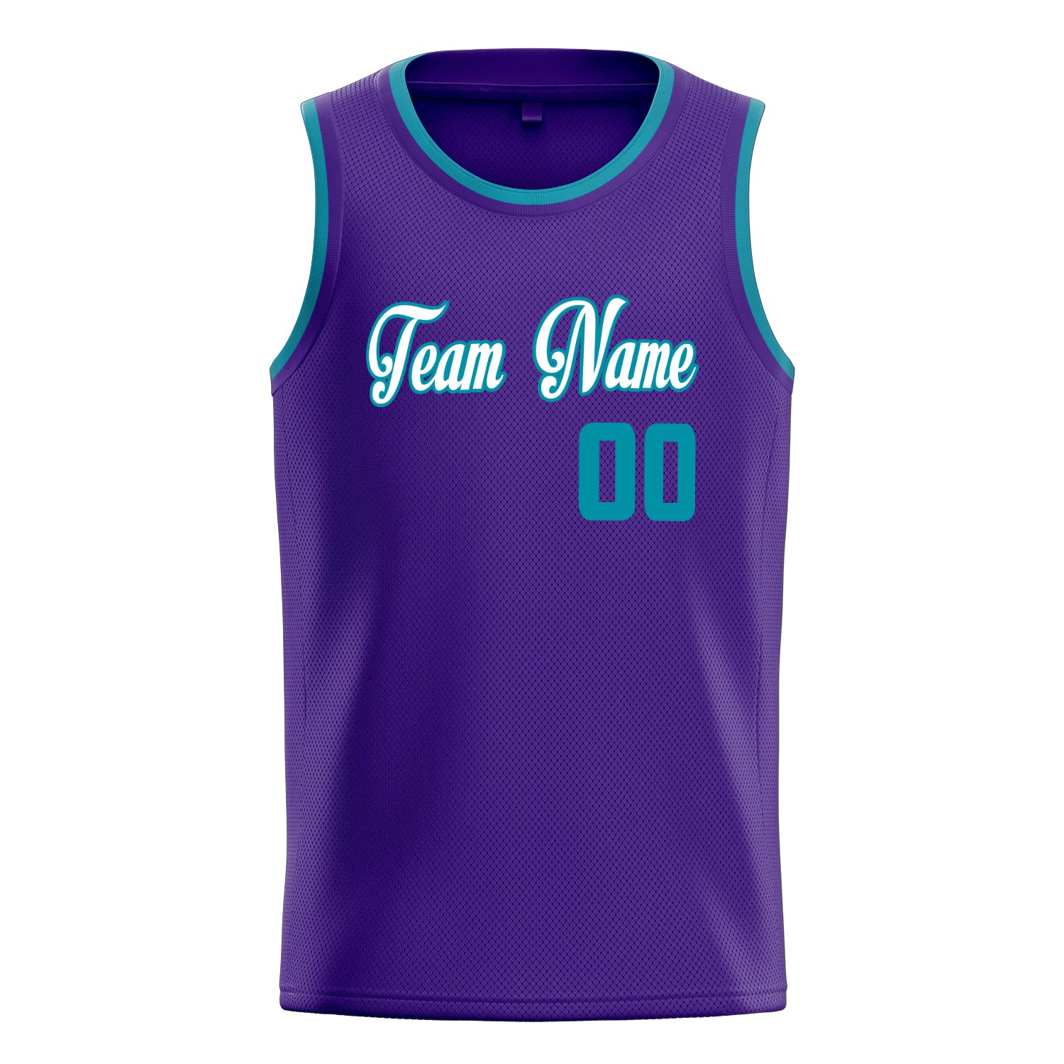 Personalized Purple & Teal White Pinstripe Basketball Jersey