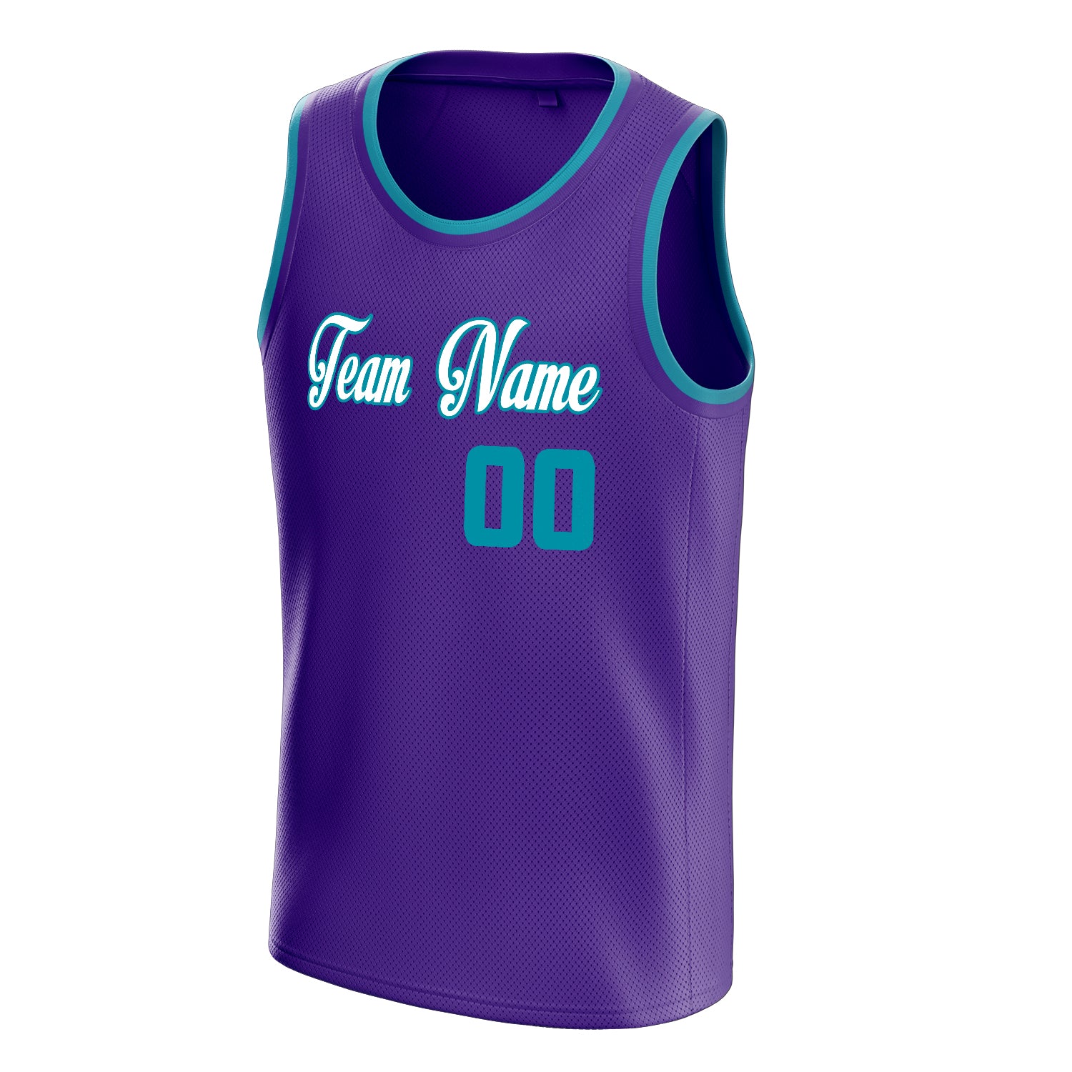 Personalized Purple & Teal White Pinstripe Basketball Jersey