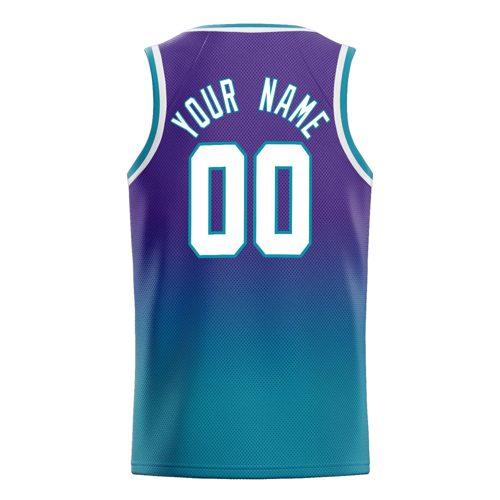 Personalized Purple & White Fade Basketball Jersey