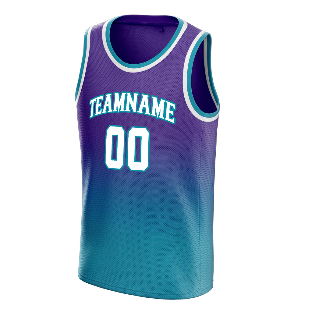 Personalized Purple & White Fade Basketball Jersey