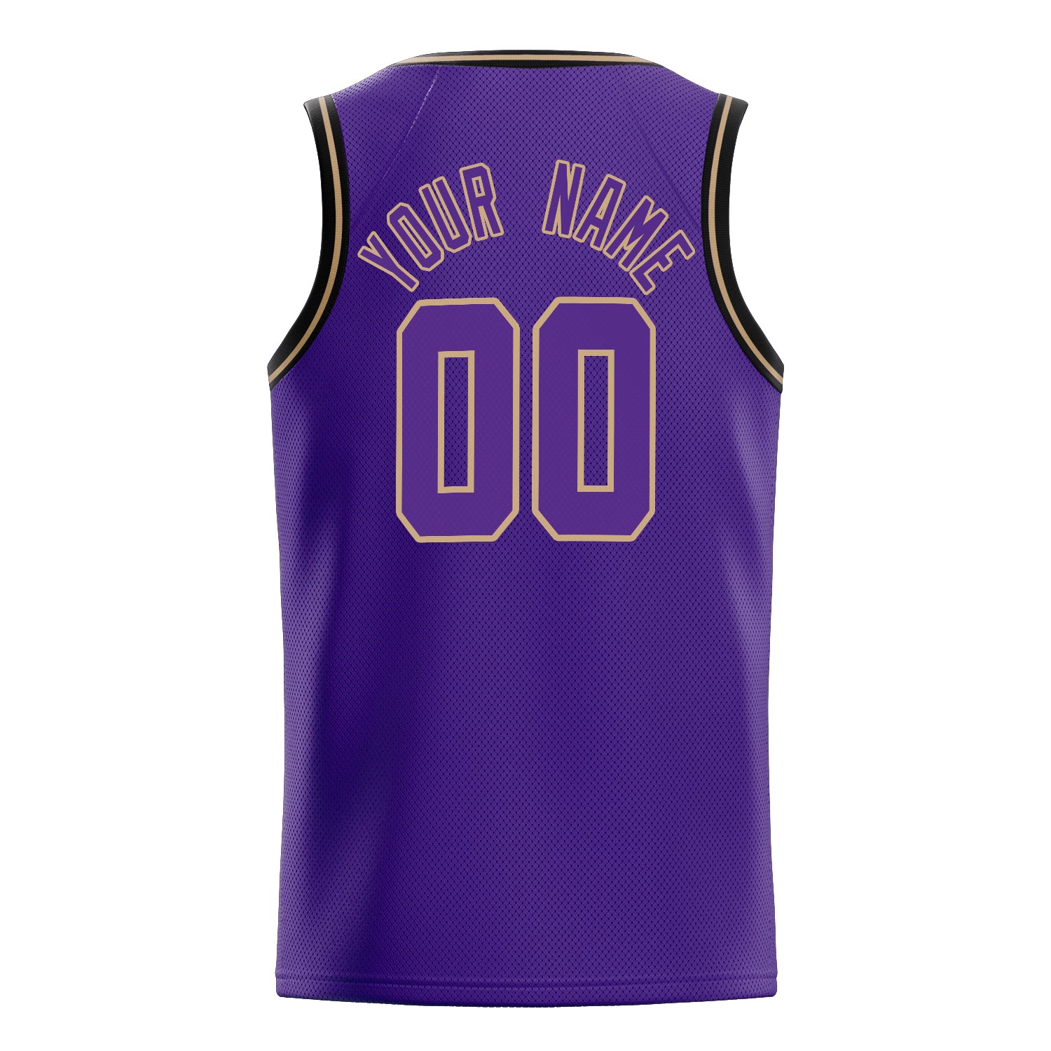 Personalized Purple & Old Gold White Pinstripe Basketball Jersey