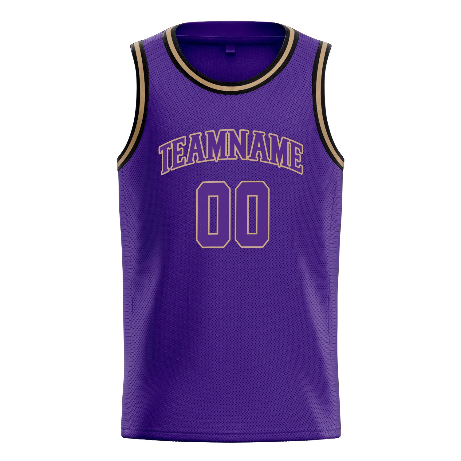 Personalized Purple & Old Gold White Pinstripe Basketball Jersey