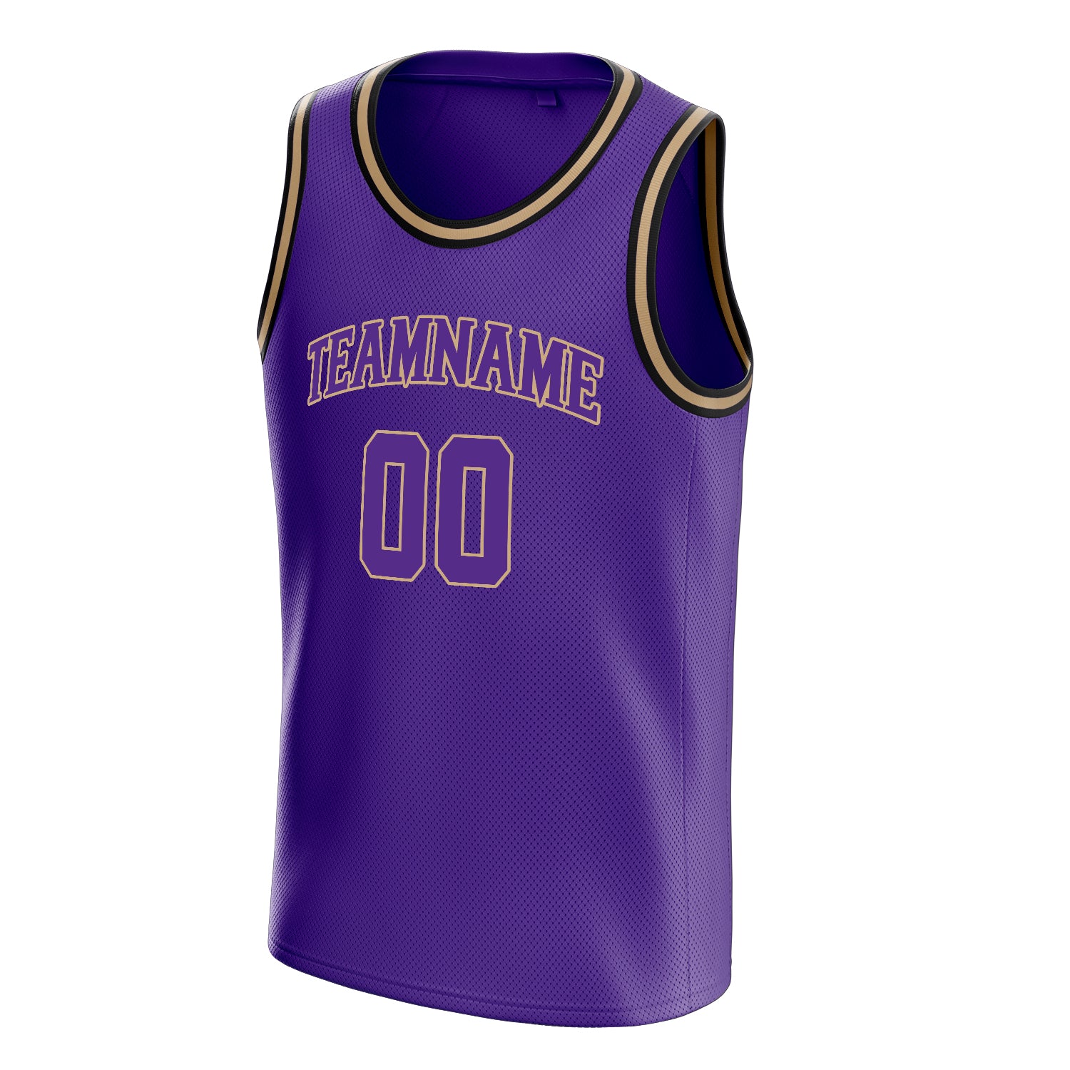 Personalized Purple & Old Gold White Pinstripe Basketball Jersey