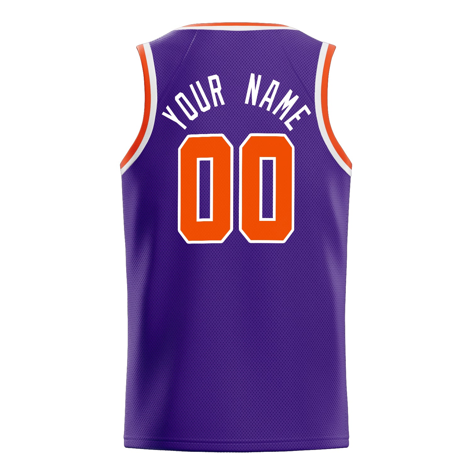 Personalized Purple & Orange White Pinstripe Basketball Jersey