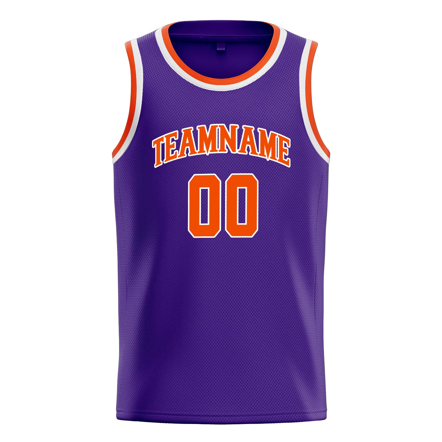 Personalized Purple & Orange White Pinstripe Basketball Jersey