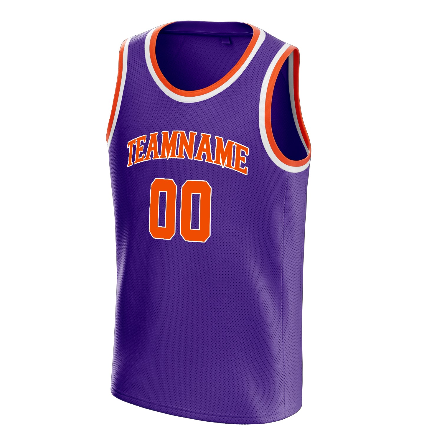 Personalized Purple & Orange White Pinstripe Basketball Jersey