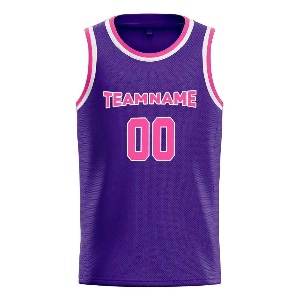 Personalized Purple & Pink White Pinstripe Basketball Jersey