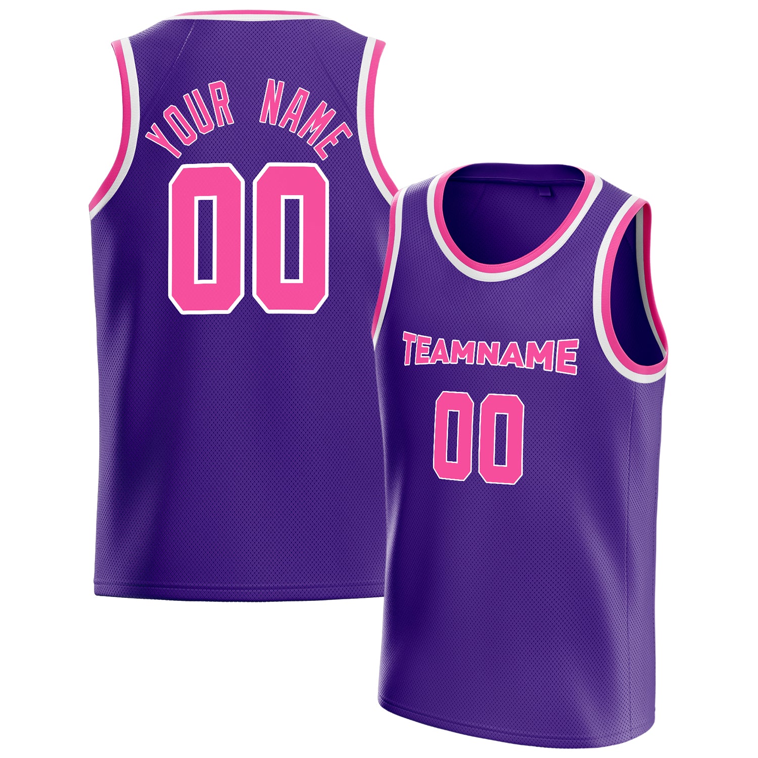 Personalized Purple & Pink White Pinstripe Basketball Jersey