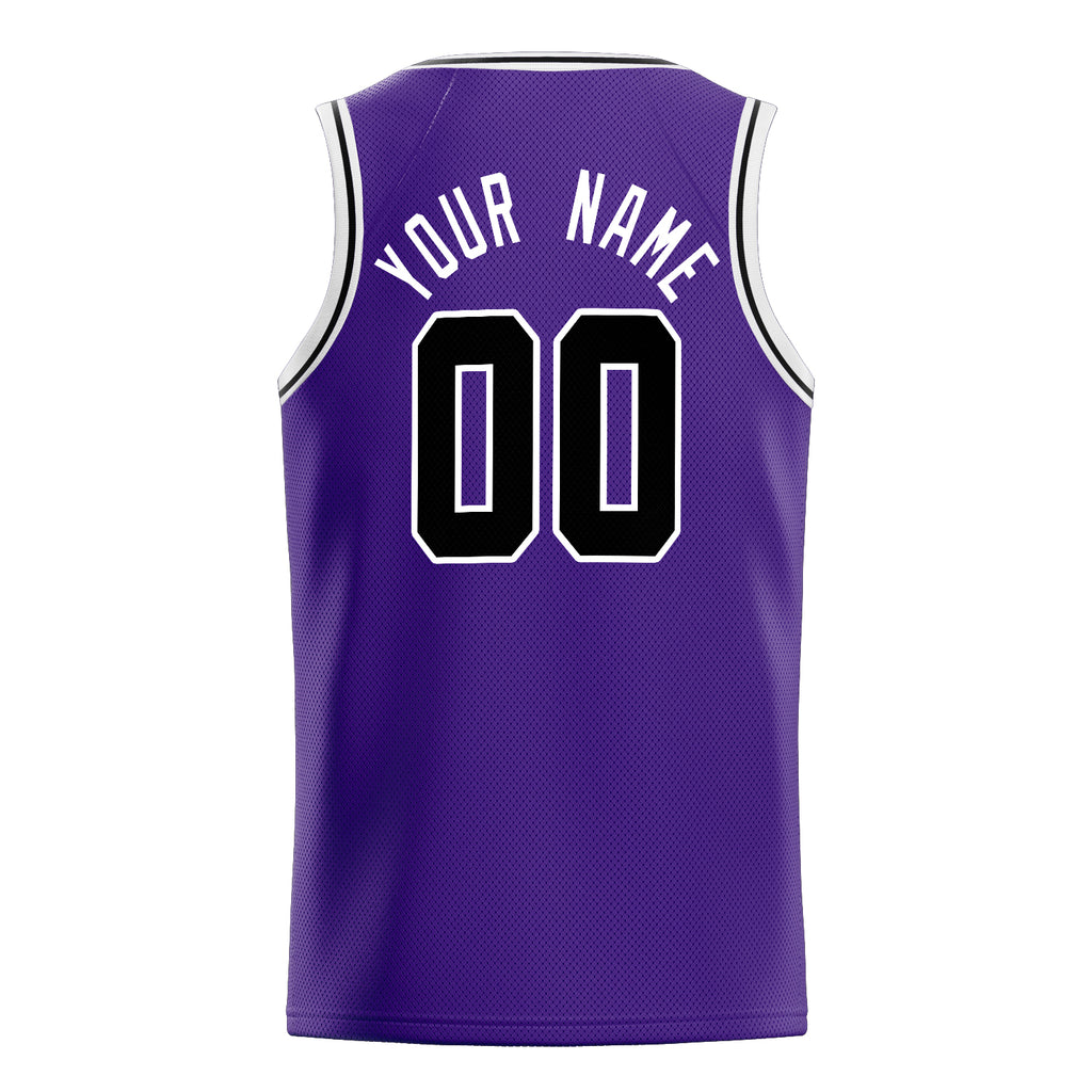 Personalized Purple & Black White Pinstripe Basketball Jersey