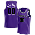 Personalized Purple & Black White Pinstripe Basketball Jersey