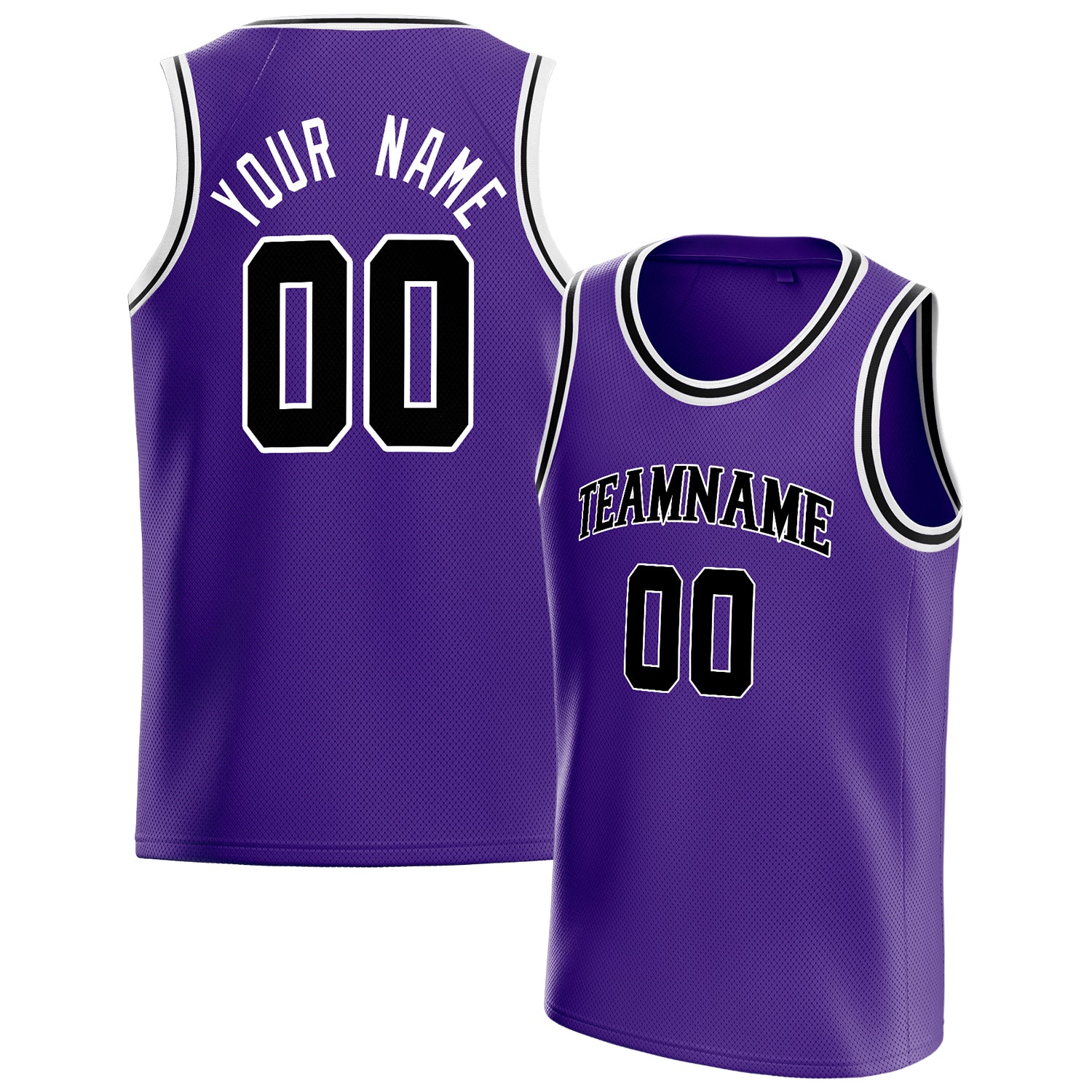 Personalized Purple & Black White Pinstripe Basketball Jersey