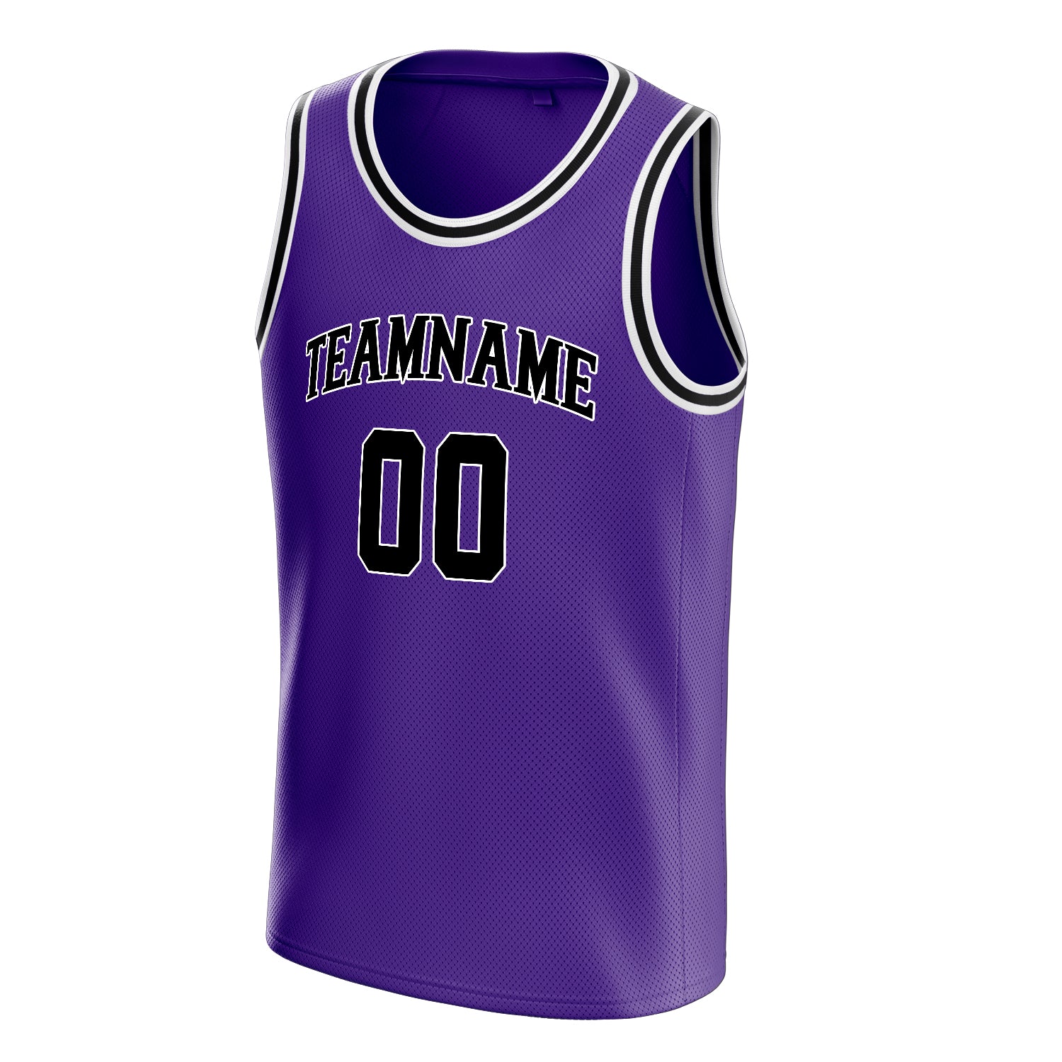 Personalized Purple & Black White Pinstripe Basketball Jersey