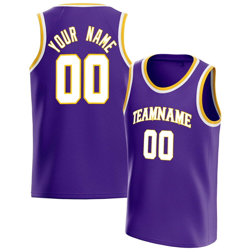 Personalized Purple & White Pinstripe Basketball Jersey