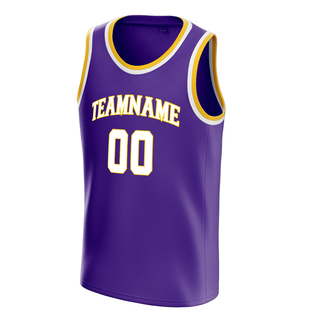 Personalized Purple & White Pinstripe Basketball Jersey