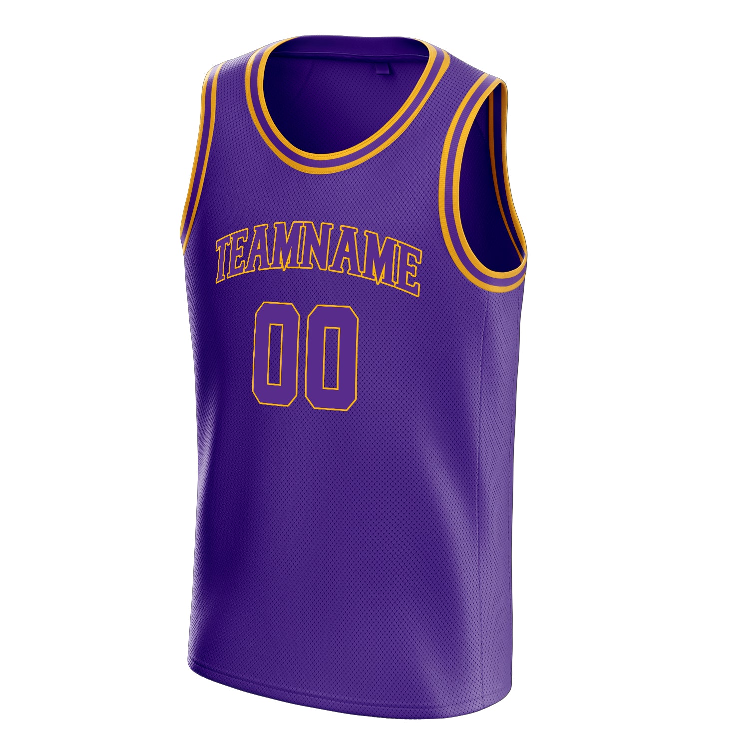 Personalized Purple & Gold White Pinstripe Basketball Jersey