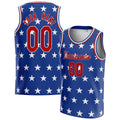 Personalized Royal & Red American Flag Basketball Jersey
