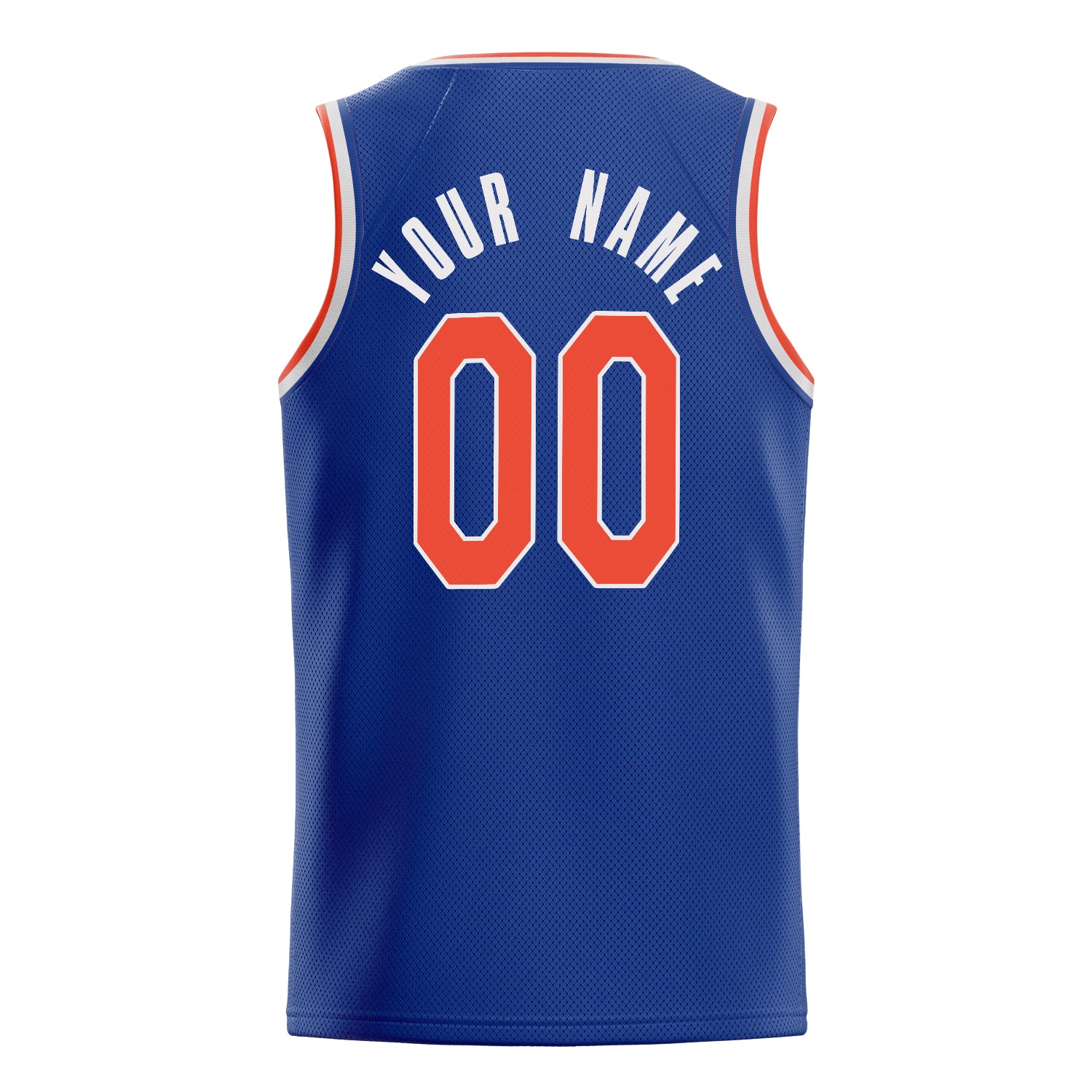 Personalized Royal & Orange Solid Color Basketball Jersey