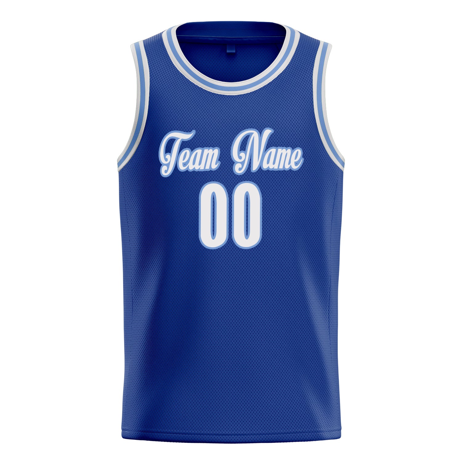 Personalized Royal & White Solid Color Basketball Jersey
