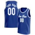 Personalized Royal & White Solid Color Basketball Jersey