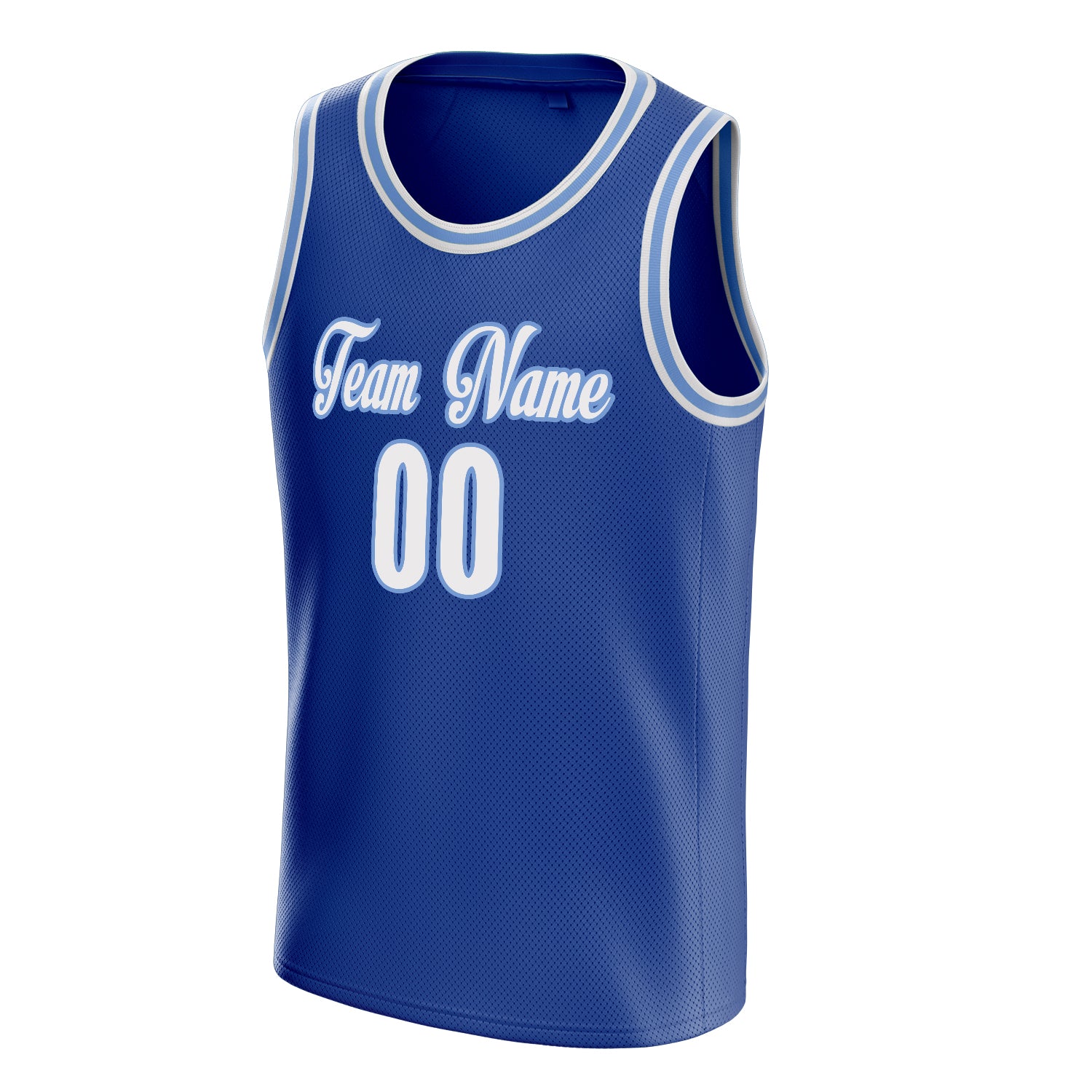 Personalized Royal & White Solid Color Basketball Jersey