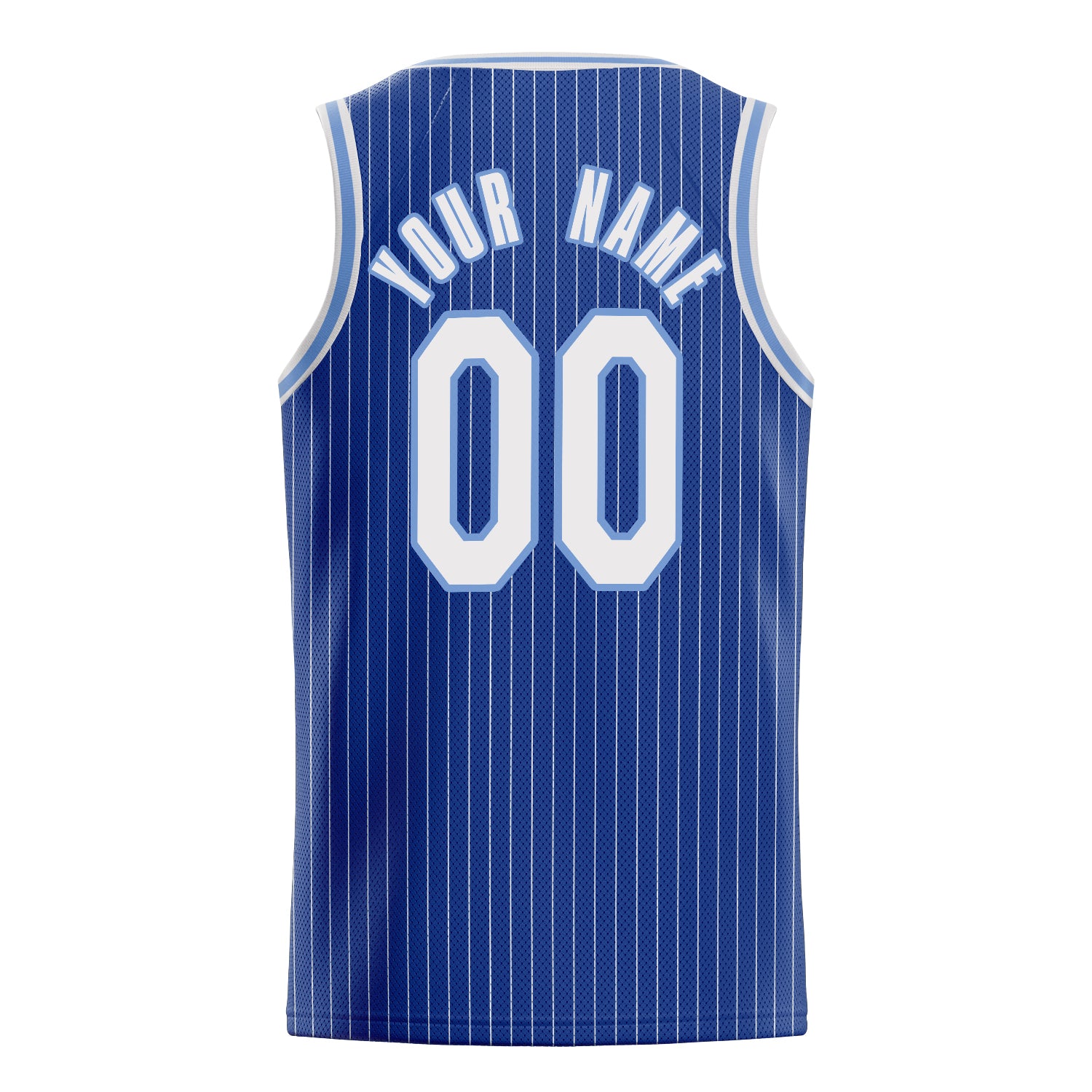 Personalized Royal & White Pinstripe Basketball Jersey