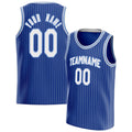 Personalized Royal & White Pinstripe Basketball Jersey