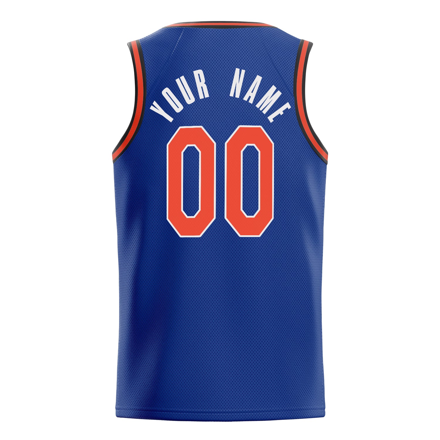 Personalized Royal & Orange Solid Color Basketball Jersey