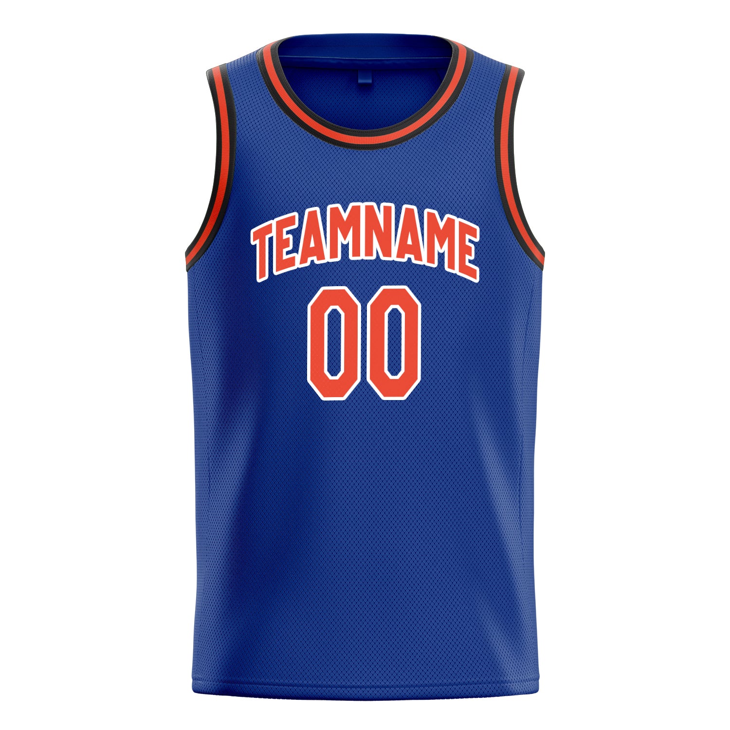 Personalized Royal & Orange Solid Color Basketball Jersey