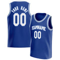 Personalized Royal & White Solid Color Basketball Jersey