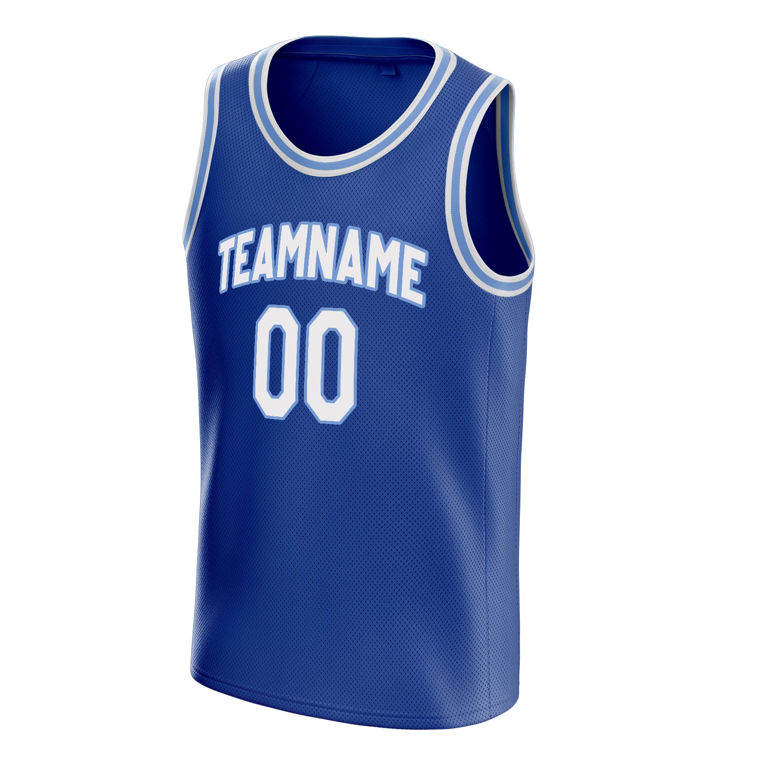 Personalized Royal & White Solid Color Basketball Jersey