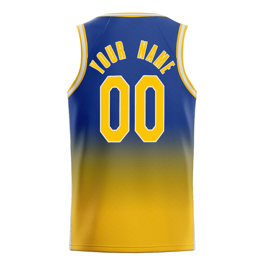 Personalized Royal & Gold Fade Basketball Jersey