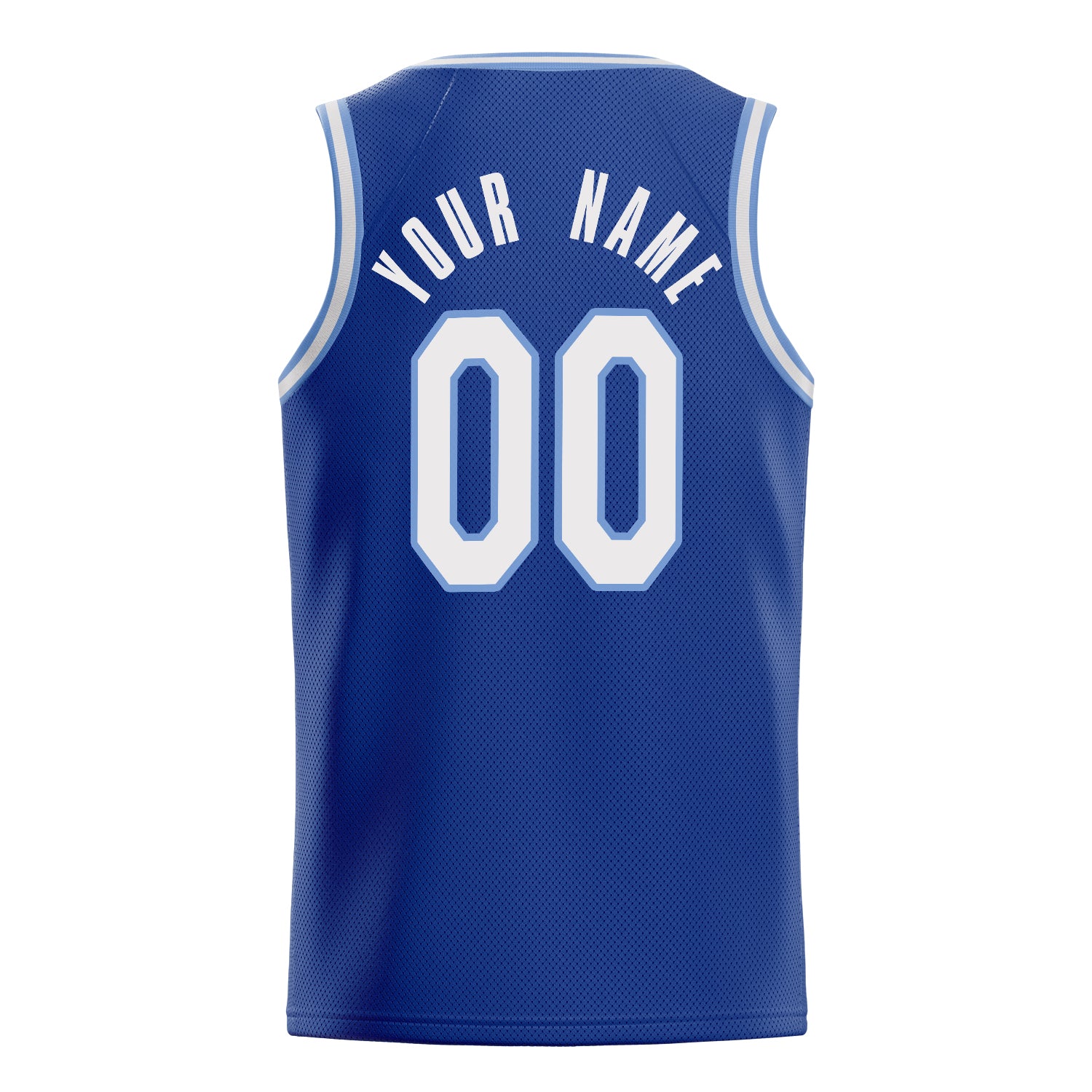 Personalized Royal & White Solid Color Basketball Jersey