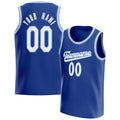 Personalized Royal & White Solid Color Basketball Jersey